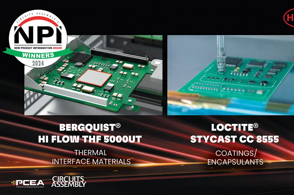 
Two of Henkel´s latest electronic material innovations were named best-in-class Circuits Assembly magazine’s NPI Award program.