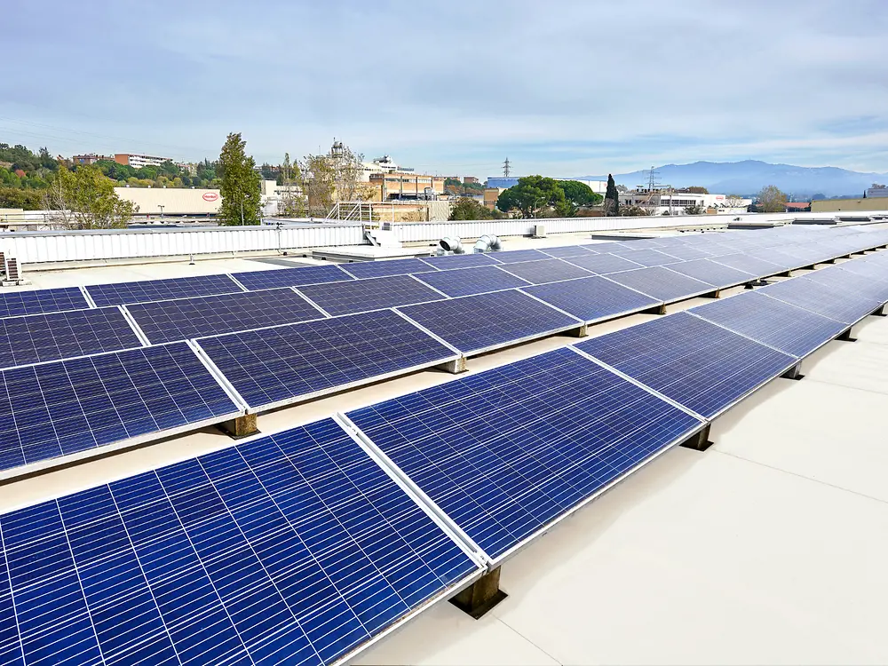 Solar panels on logistics center