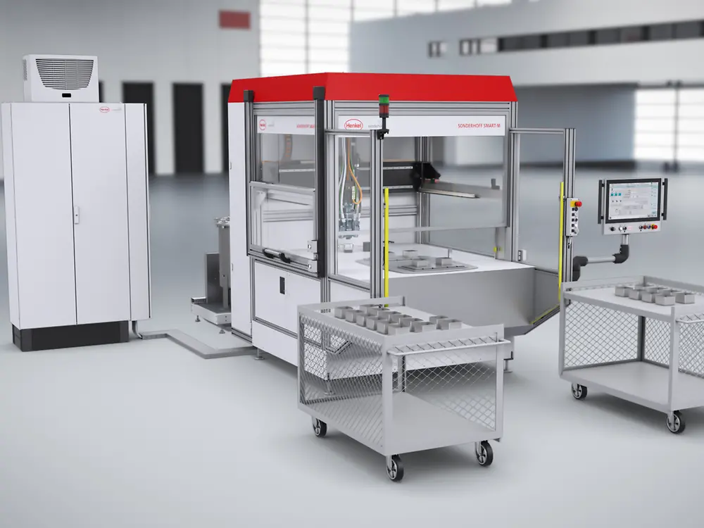 
Smart-M Dosing Cell with rotary indexing table, the insertion area is protected by a light grid.