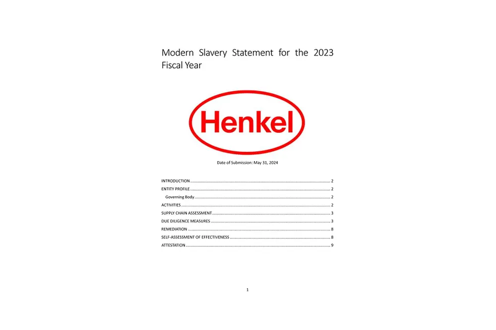 Fighting Against Forced Labour and Child Labour in Supply Chains Act Report (Henkel Canada)