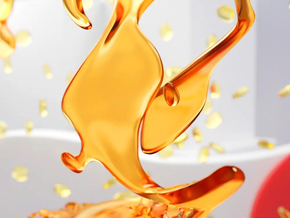 An abstract image of yellow liquid adhesive. 