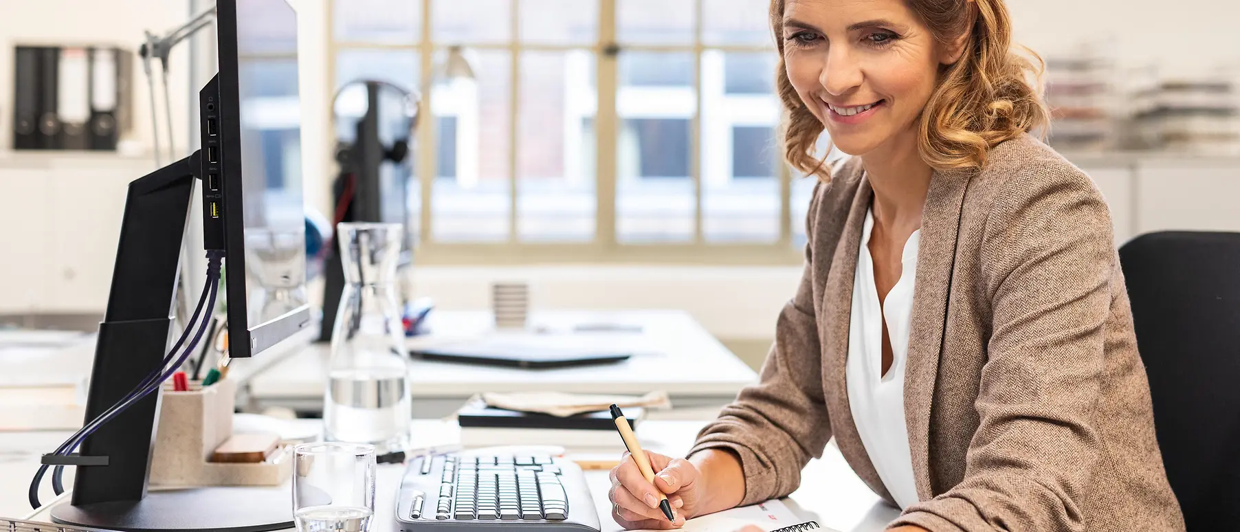 Female employee working at the computer